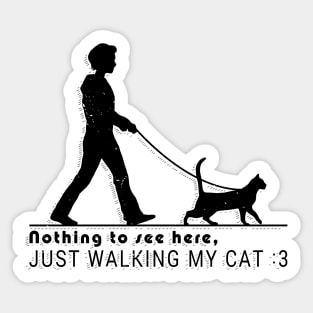 Just Walking my Cat - Inverted Sticker